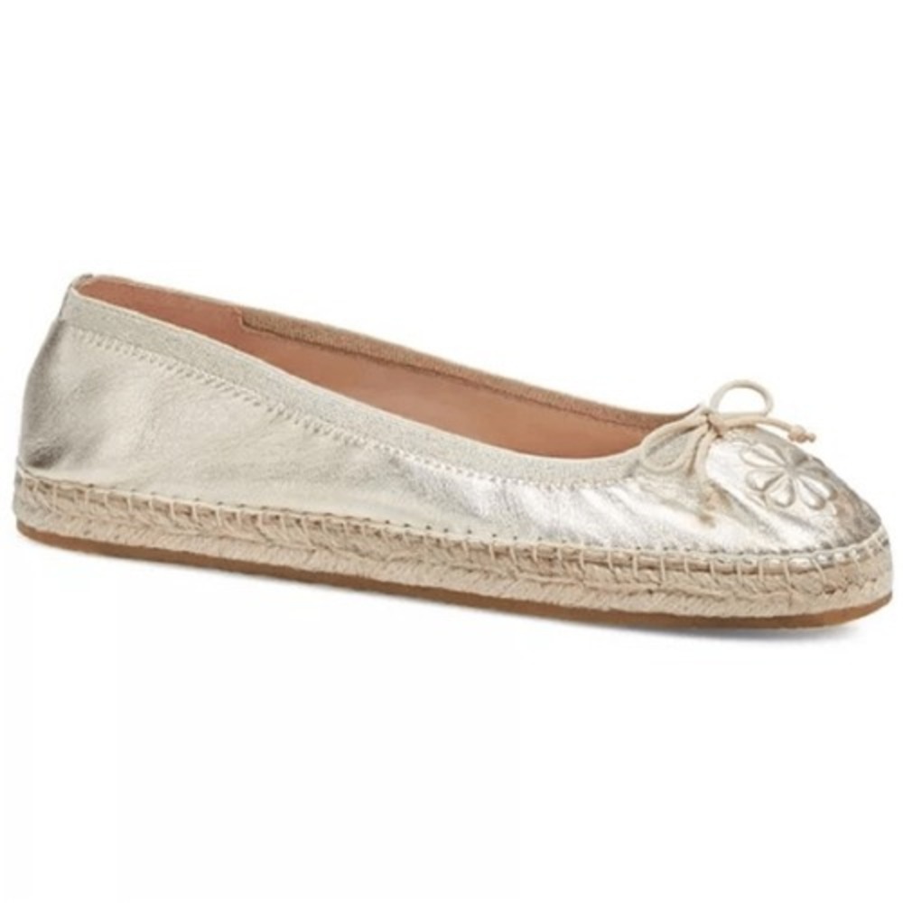 KATE SPADE Gold Flats Metallic Women's SZ 9 Clubhouse Espadrille Shoes ‎ Wedding